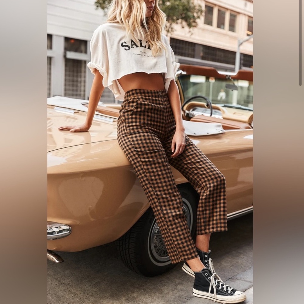 12th tribe pants checkered plaid